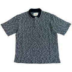 90年代 USA製 STEELHEAD 杢ニットポロシャツ ブラック(メンズ L)中古 古着 X7993