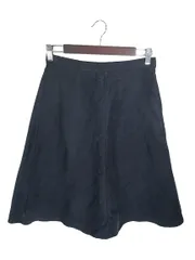 ジーユー GU スカート 台形 ミモレ丈 スエード地 裏地 ジッパー 無地 ネイビー サイズL QQQ
