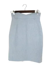 アプワイザーリッシェ Apuweiser-riche タイト ウール スカート 無地 ひざ丈 サイズ1 水色 ブルー QQQ