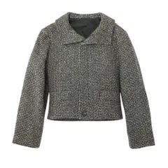 7d24 【美品】Y’s YOHJI YAMAMOTO ワイズ ヨウジヤマモト ツイードジャケット ハイネック ショート丈 アウター 日本製 2サイズ マルチカラー レディース 女性用k02iのサムネイル