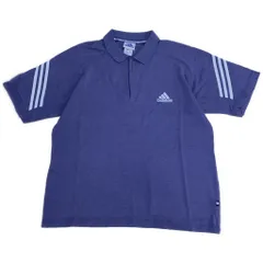 00年代 adidas アディダス ハーフジップ ポロシャツ スポーツ ネイビー(メンズ L相当)中古 古着 X8099