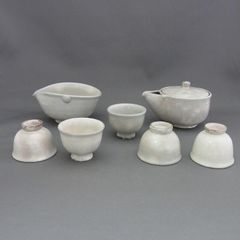 88r陶芸 工芸 骨董 水次 急須 煎茶器 鬼萩 古道具 徳利 茶道具 湯呑