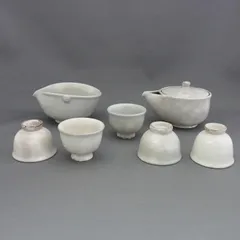 原 清和作 京焼(清水焼) 茶器揃(粉引)