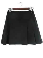 イーストボーイ EAST BOY スカート ひざ丈 無地 ウエスト ボタン サイズ9 黒 QQQ