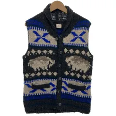 【中古】 URBAN RESEARCH ベスト ニット ショールカラー フルボタン フェアアイル 古着 /1585のサムネイル