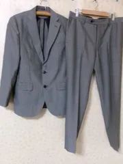 105065 MALE&CO メンズ　シングルスーツ上下　グレーチェック　背抜き　サイズA5