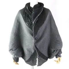 極美品△ISSEY MIYAKE イッセイミヤケ ランウェイ着用 IM64FD519 スチームストレッチ 変形 プリーツデザイン コート ジャケット ブラック グレー系 2 日本製 正規品 レディースのサムネイル