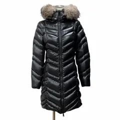 美品◇MONCLER モンクレール FULMAR ロゴワッペン フォクスファー付き ZIP ダウンコート ブラック 0 ハンガー・ガーメント付き レディース