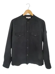 チャオパニック CIAOPANIC シャツ バンドカラー 長袖 ボタン スウェード地 無地 ブラック サイズM QQQ