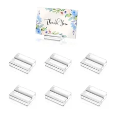 新品 YIXINLYMY メモクリップ メモスタンド 6個セット カードスタンド アクリル素材 席札 メモホルダー 写真立て 名刺ホルダー カード立て 透明 差し込み 立体感 安定 卓上 結婚式 レストラン 座席指定 会議