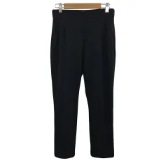 プラステ PLST パンツ テーパード ロング ナイロン 無地 XS 黒 紺 ブラック ネイビー