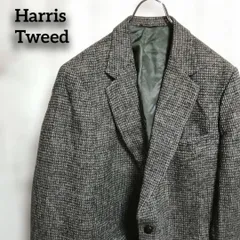 Harris Tweed ハリスツイード テーラードジャケット 管理番号付 XL 英国ブランド　クラシック　上着　ブレザー　グレー　古着　25-961のサムネイル