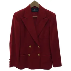 【中古】　RALPH LAUREN　テーラードジャケット　ウールジャケット　ダブルボタン　無地　古着　/2005
