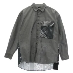 NEIGHBORHOOD ネイバーフッド 21AW 212TSNH-SHM05 BANDANA CHOPPED-2 CE-SHIRT バンダナ シャツ グレー系 S【美品】【中古】のサムネイル