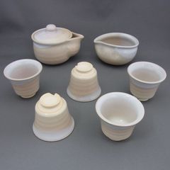 2239 萩焼 茶器セット 宝瓶1客 湯冷し1客 湯呑6客 未使用 - メルカリ