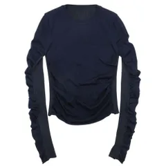 美品 JACQUEMUS ジャックムス 23aw La maille Sargas シャーリングニット リブバック プルオーバー セーター 38 ネイビー レディース 古着 中古 USEDのサムネイル