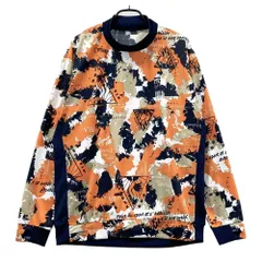 サイズ：3L LE COQ GOLF ルコックゴルフ 2024年モデル モックネック 長袖Tシャツ 総柄 オレンジ系 [240101643096] ゴルフウェア メンズ ストスト
