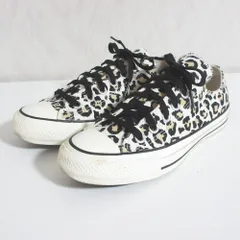 良品 CONVERSE コンバース ALL STAR100ANIMALS OX オールスター スニーカー 1SC231 サイズUS5 24.0cm ホワイト ベージュ ブラック レディース 古着 中古 USED