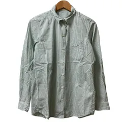 美品 26SS MUSE ミューズ ドゥーズィエムクラス ワイヤー襟 ストライプ ウォッシュシャツ 26050500403010 サイズF ライトグリーン レディース 古着 中古 USED 美品 26SS MUSE ミューズ ドゥーズィエムクラス ワイヤー襟 ストライプ