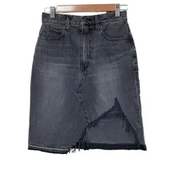 美品 Hysteric Glamour ヒステリックグラマー クラッシュ デニム ミニスカート 01233AK03 サイズ25 グレー レディース 古着 中古 USED