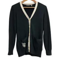 美品 Lauren Ralph Lauren ローレンラルフローレン バイカラー ニット カーディガン サイズSP ブラック レディース 古着 中古 USED