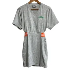 美品 adidas originals アディダスオリジナルス W VARCT DRESS カレッジプリント ワンピース サイズXS グレー レディース 古着 中古 USED