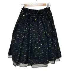 美品 NOIR KEI NINOMIYA ノワールケイニノミヤ コムデギャルソン AD2015 メッシュ切替 チュールレイヤード スカート XS ブラック レディース 古着 中古 USEDのサムネイル
