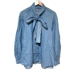 クロエChloe デニム ボウタイ ブラウス シャツ 梨花 滝沢眞規子 34 