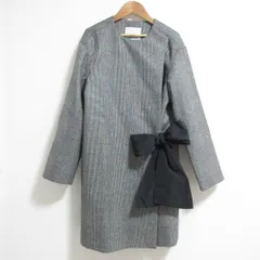 未使用 24AW LOULOU WILLOUGHBY ルルウィルビー リバーチェックコートワンピース 212420-17-080-92-020 サイズ2 グレー レディース 古着 中古 USED