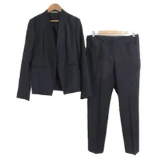 良品 Theory luxe セオリーリュクス EXECUTIVE ジャケット ワンピース スラックスパンツ スカート セットアップスーツ 38/40 ネイビー レディース 古着 中古 USED