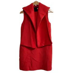 美品 MSGM エムエスジーエム アルパカ ウール ノースリーブ ひざ丈 ワンピース サイズ40 レッド レディース 古着 中古 USEDのサムネイル