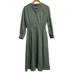 美品 URBAN RESEARCH ROSSO アーバンリサーチ ロッソ イージーケアシャツワンピース ra27-26k702 サイズF グリーン レディース 古着 中古 USED