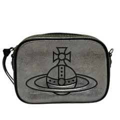 美品 Vivienne Westwood ヴィヴィアンウエストウッド オーブエンボス レザー ショルダーバッグ シルバーカラー レディース 古着 中古 USED