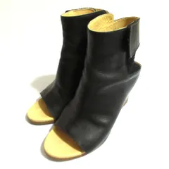 良品 MM6 Maison Margiela エムエム6 メゾンマルタンマルジェラ オープントゥウエッジソールブーツ サイズ37 約24.0cm ブラック レディース 古着 中古 USEDのサムネイル