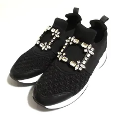 良品 Roger Vivier ロジェヴィヴィエ ヴィヴラン ビジュースニーカー サイズ39 約26.0cm ブラック レディース 古着 中古 USEDのサムネイル