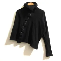 良品 YOHJI YAMAMOTO +NOIR ヨウジヤマモト プリュスノワール アシンメトリー ハイネック カーディガン NC-T10-176 サイズ2 ブラック レディース 古着 中古 USEDのサムネイル
