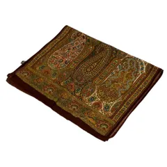 美品 ETRO エトロ ペイズリー フラワープリント ウール シルク ストール ショール マフラー ブラウン系 レディース 古着 中古 USED