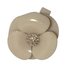 美品 ALEXANDRE DE PARIS アレクサンドルドゥパリ フラワーモチーフ カメリア パステル バレッタ ベージュ レディース 古着 中古 USED