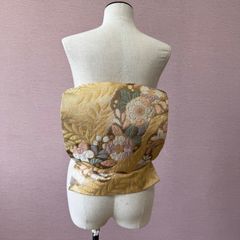 正絹 二部式 作り帯 振袖 成人式 一点物 金色系 十三詣り - メルカリ