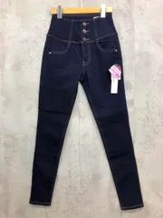 展示品■Heather ヘザー ハイウエスト ISKO スキニー デニムパンツ sizeS/ネイビー ■■ レディース