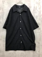BEAMS HEART ビームスハート 半袖 オープンカラー レース シャツ sizeL/ブラック ■◆ メンズ