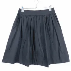 アンタイトル UNTITLED フレアスカート ひざ丈 タック バックファスナー 無地 1 黒 ブラック ボトムス