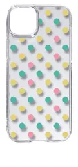 【新品未使用】iPhone15 Plus アイフォン15プラス クリア ハードケース プチドット（マルチカラー） レトロ スマホ ケース