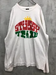 STUSSY ステューシー TRIBE ロンT ロゴプリント 長袖 Tシャツ sizeXL/ホワイト ■■ メンズ