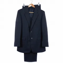 ピエールカルダン Pierre Cardin スーツ セットアップ 上下 テーラードジャケット 長袖 スラックスパンツ ウール モヘヤ混 ストライプ 94 A6 黒 ブラック アウター ボトムス