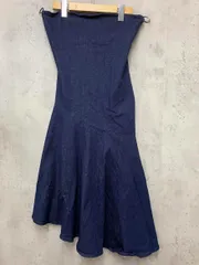 ZARA ザラ 6929/38/443 バックジップ ベアトップデニム ワンピース sizeM/ネイビー ■◆ レディース