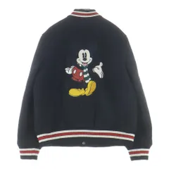 COACH (コーチ) × Disney ディズニー ミッキーマウス パッチ 裏地キルティング ウールバーシティジャケット ブルゾン ブラック CL448のサムネイル