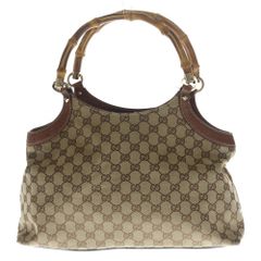 美品 グッチ バンブー GGキャンバス トートバッグ ハンドバッグ 137394 