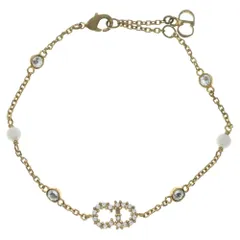 DIOR (ディオール) CLAIR D LUNE クレール ディー リュヌ ラインストーン チェーンブレスレット ゴールド GP