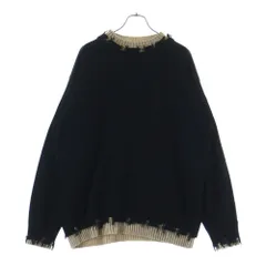 s'yte (サイト) Acrylic Knit Sweaterダメージ加工 長袖ニットセーター ブラック UM-K09-622-3のサムネイル